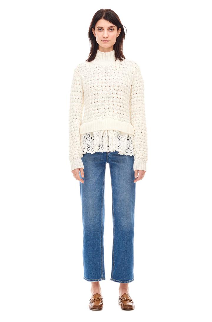 Rebecca Taylor Popcorn Stitch Pullover