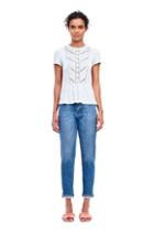 Rebecca Taylor Linen & Lace Jersey Tee