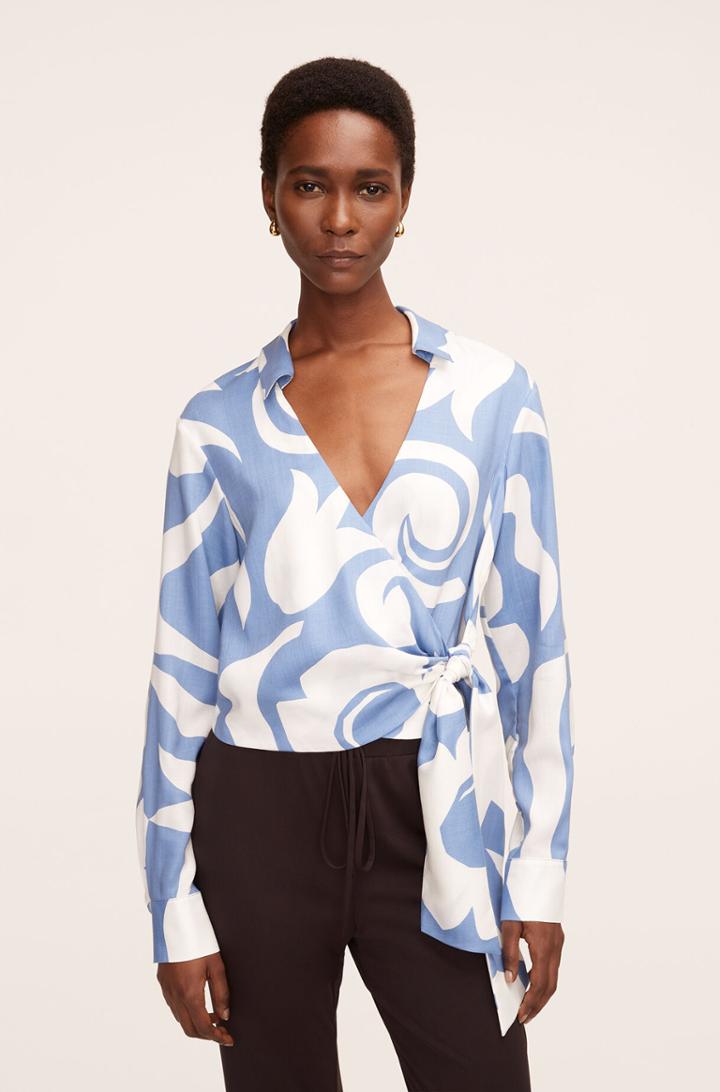 Rebecca Taylor Rebecca Taylor Silhouette Fleur Long-sleeve Wrap Blouse