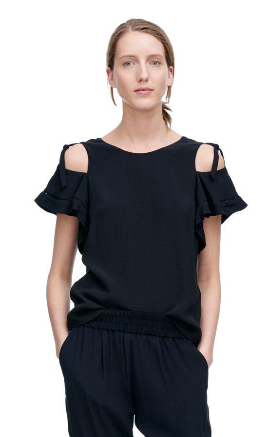 Rebecca Taylor Rebecca Taylor Open Shoulder Crepe Top