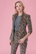 Rebecca Taylor Leopard Print Velveteen Jacket