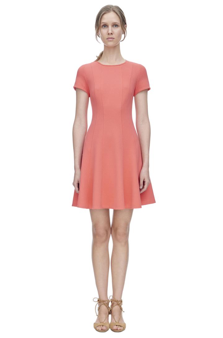 Rebecca Taylor Rebecca Taylor Short Sleeve Knit Pique Dress 0 Persimmon