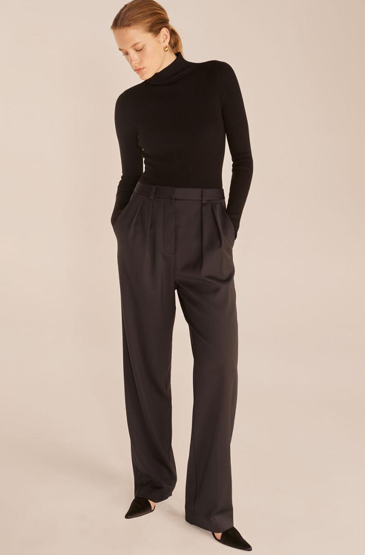 Rebecca Taylor Rebecca Taylor Wool Satin Pleated Trousers
