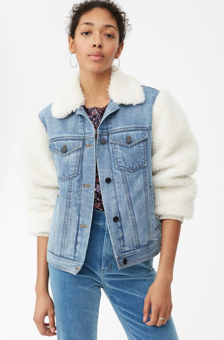 Rebecca Taylor La Vie Denim & Faux Fur Jacket