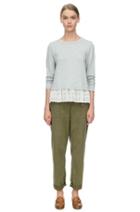 Rebecca Taylor Rebecca Taylor Long Sleeve Embroidered Terry Top Xs Grey/chalk
