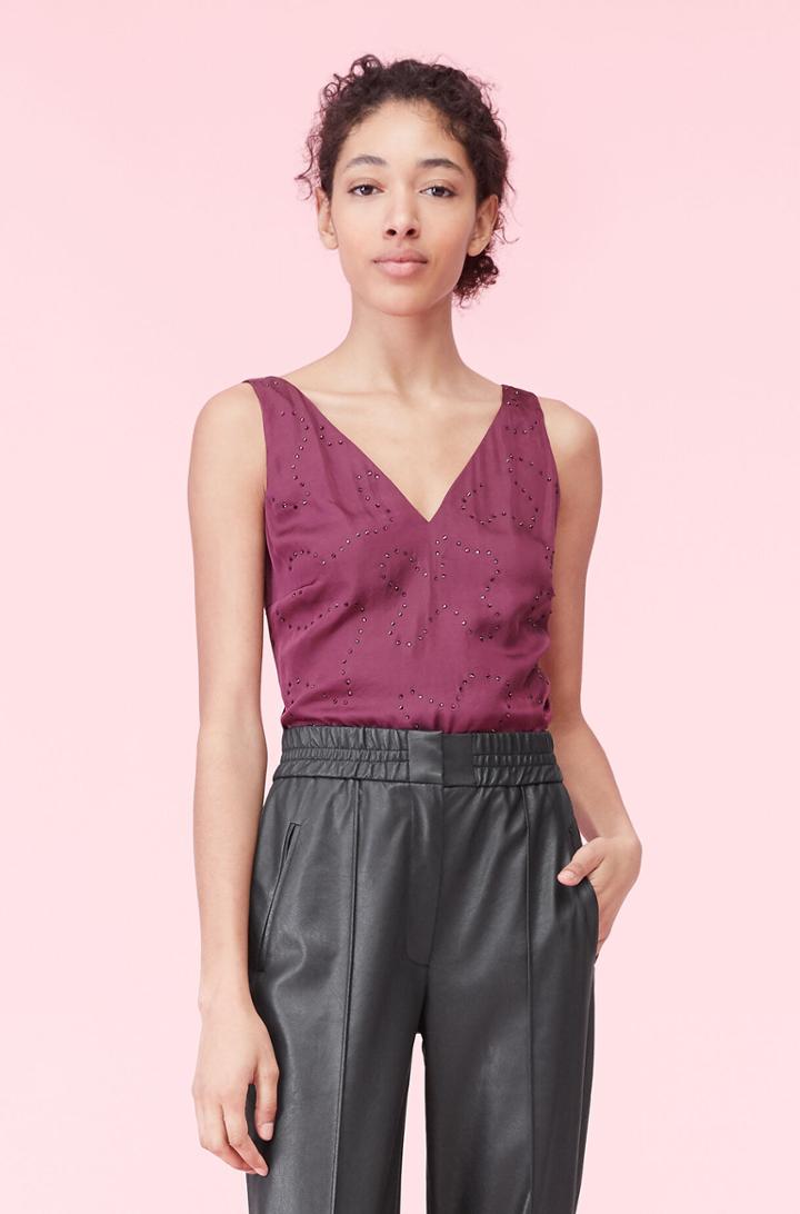 Rebecca Taylor Rebecca Taylor Nuage Rhinestone Satin Tank