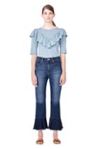 Rebecca Taylor Mélange Jersey Ruffle Top