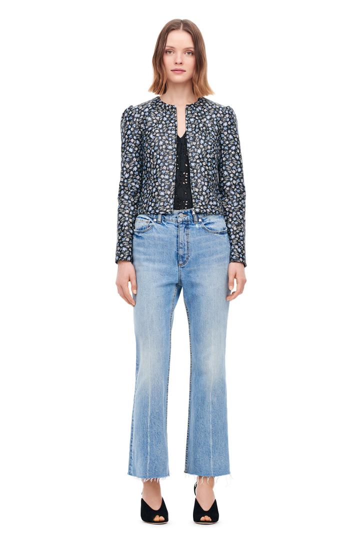 Rebecca Taylor Zelma Floral Leather Jacket