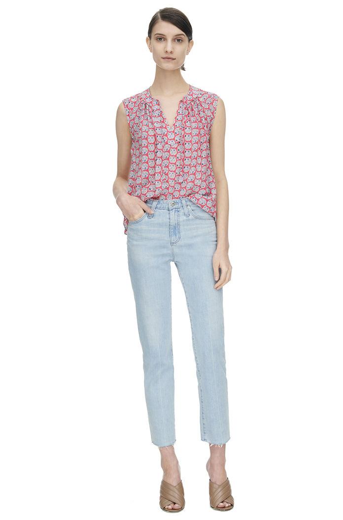 Rebecca Taylor Rebecca Taylor Sleeveless Amanda Print Top 0 Tangerine/pink