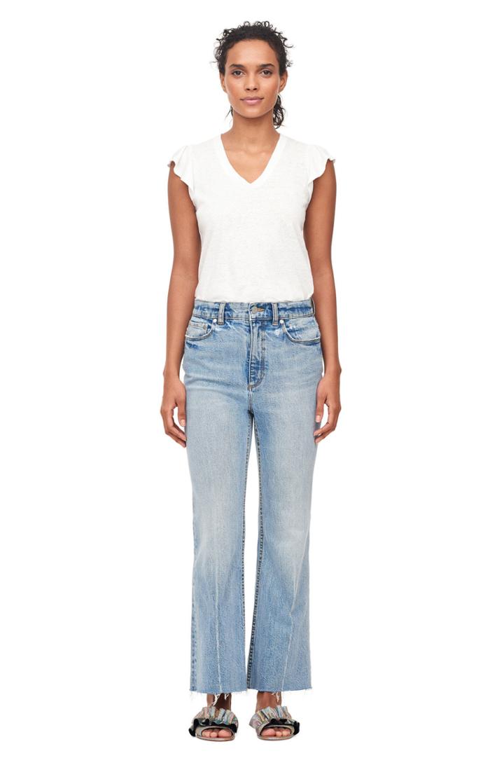 Rebecca Taylor Rebecca Taylor La Vie Washed Textured Jersey Tee Milk White, Size Small