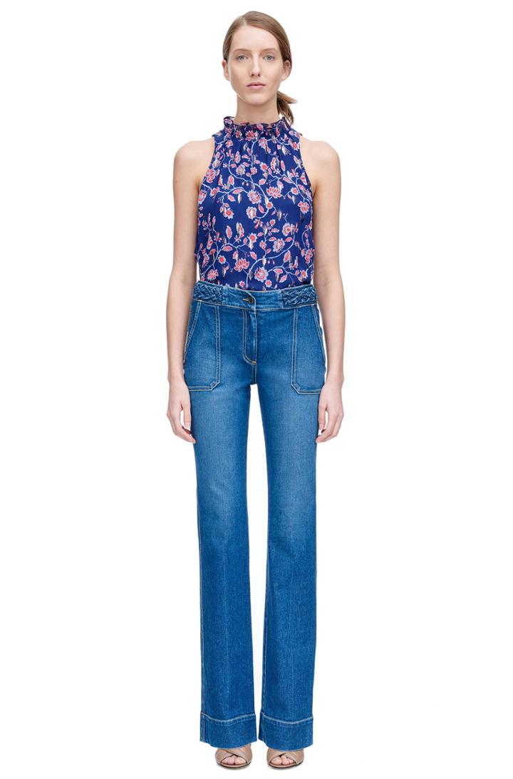 Rebecca Taylor Rebecca Taylor Sleeveless Kyoto Floral Top 6 Ink Blue