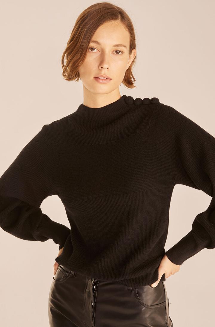 Rebecca Taylor Rebecca Taylor Mixed Rib Mock Neck Sweater