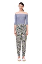 Rebecca Taylor La Vie Off-the-shoulder Striped Ribbed Jersey Top
