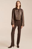 Rebecca Taylor Rebecca Taylor Croc Embossed Cropped Leather Jacket