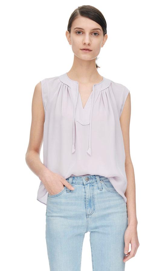 Rebecca Taylor Rebecca Taylor Sleeveless Double Georgette Tie Top
