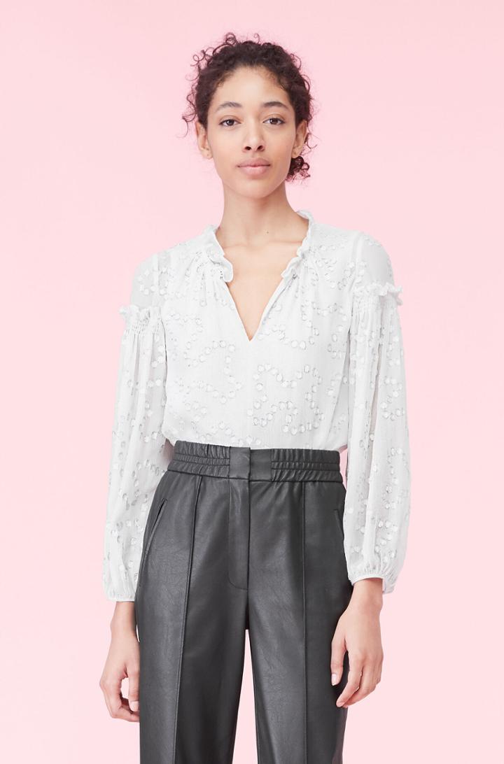 Rebecca Taylor Rebecca Taylor Metallic Nuage Chiffon Top