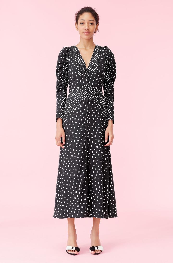 Rebecca Taylor Rebecca Taylor Nova Dot Jacquard V-neck Dress