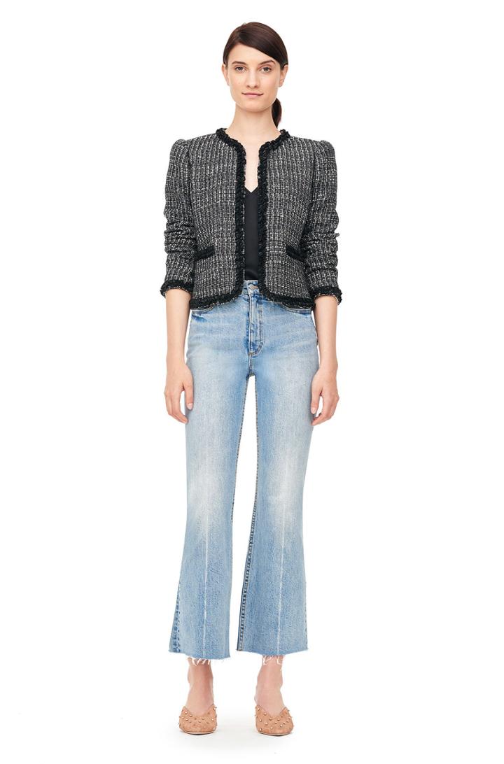 Rebecca Taylor Tweed & Vegan Leather Jacket