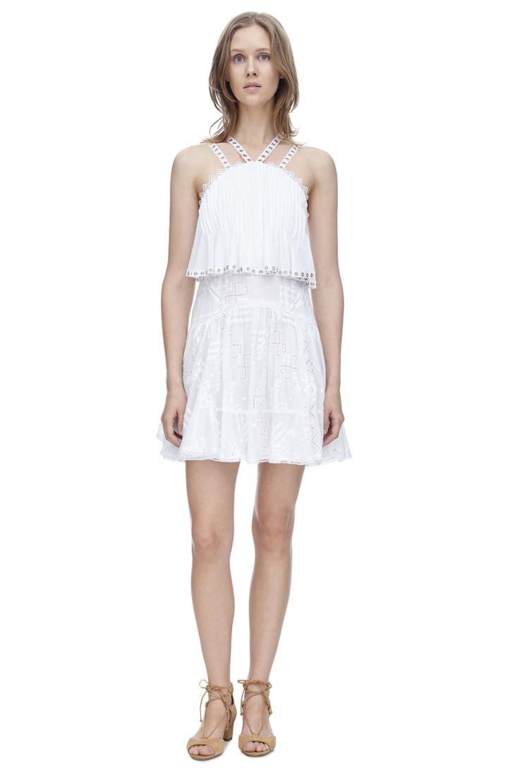 Rebecca Taylor Rebecca Taylor Sleeveless Embroidered Cami Dress 2 Snow