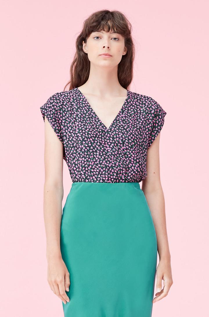 Rebecca Taylor Rebecca Taylor Wild Rose Silk Twill Top