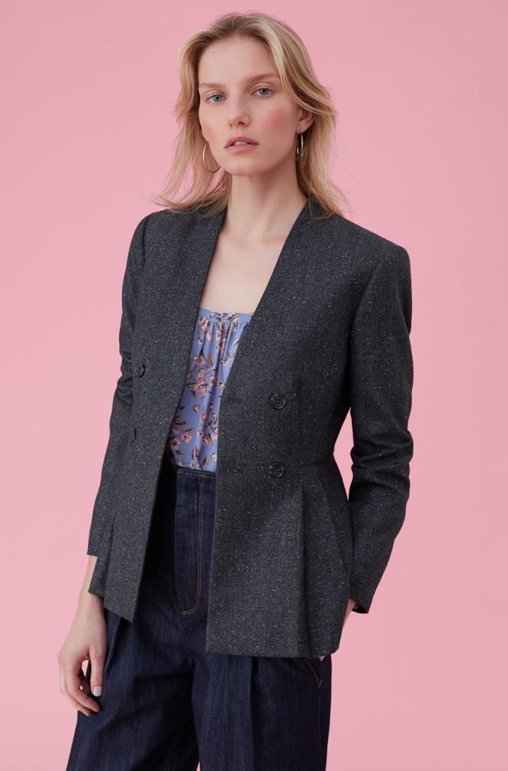 Rebecca Taylor Speckled Herringbone Jacket