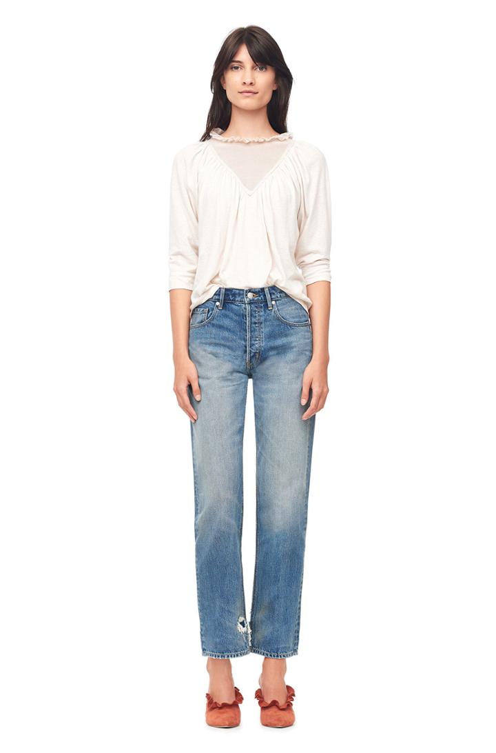 Rebecca Taylor La Vie Textured Jersey & Tulle Tee