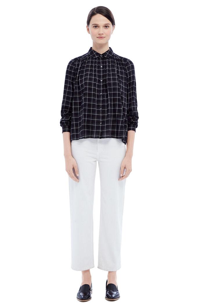 Rebecca Taylor Rebecca Taylor La Vie Windowpane Plaid Top L Black