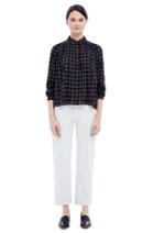 Rebecca Taylor Rebecca Taylor La Vie Windowpane Plaid Top L Black