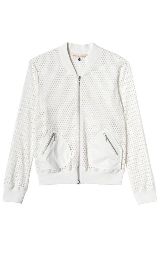 Rebecca Taylor Laser Cut Bomber Jacket