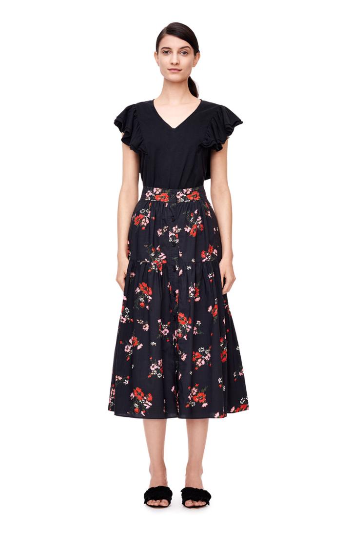 Rebecca Taylor Vintage Ruffle Jersey Sleeveless Tee