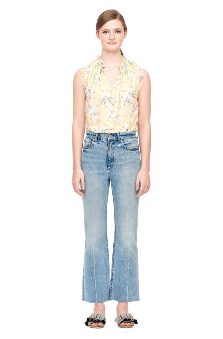 Rebecca Taylor Lemon Rose Chiffon Top