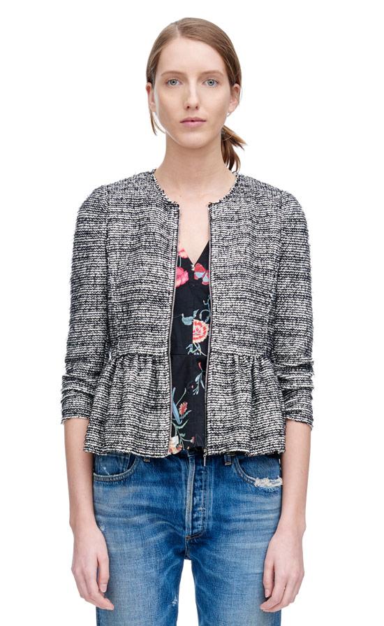 Rebecca Taylor Rebecca Taylor Stretch Tweed Peplum Jacket