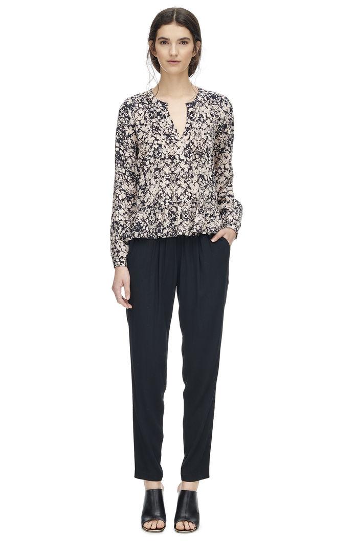 Rebecca Taylor Rebecca Taylor Long Sleeve Potpourri Paisley Ruffle Top 12 Ecru/black
