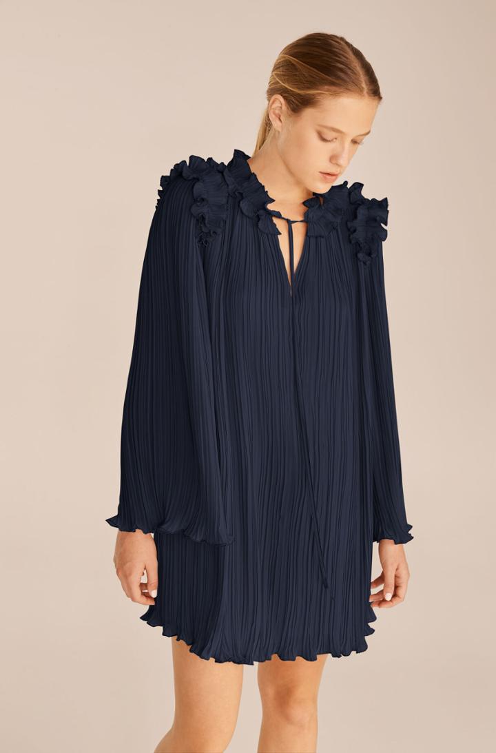 Rebecca Taylor Rebecca Taylor Petal Pleated Ruffle Dress