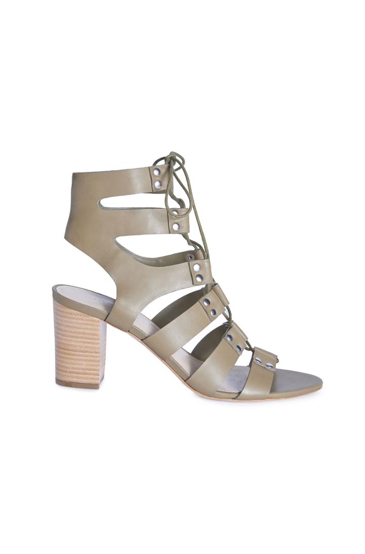 Rebecca Taylor Loeffler Randall Hana Gladiator Lace Up Sandal 8.5 Olive