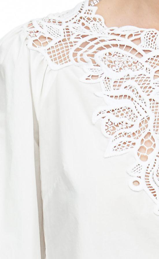 Rebecca Taylor Rebecca Taylor Long Sleeve Medallion Poplin Top