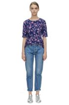 Rebecca Taylor Rebecca Taylor Kyoto Floral Tee Xs Ink Blue
