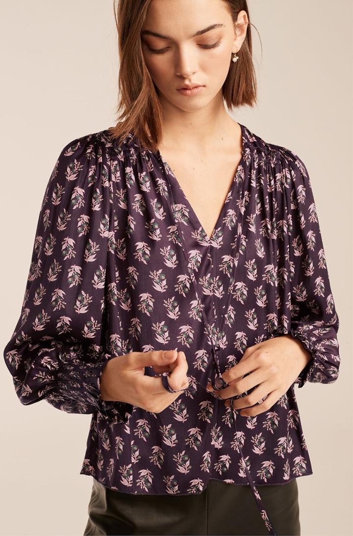 Rebecca Taylor Rebecca Taylor Zia Fleur Tie Front Blouse