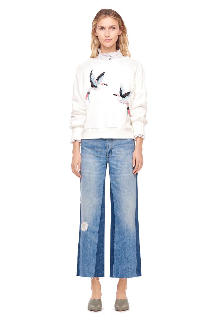 Rebecca Taylor La Vie Bird Embellished Sweatshirt