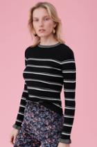 Rebecca Taylor La Vie Stripe Cozy Cotton Pullover