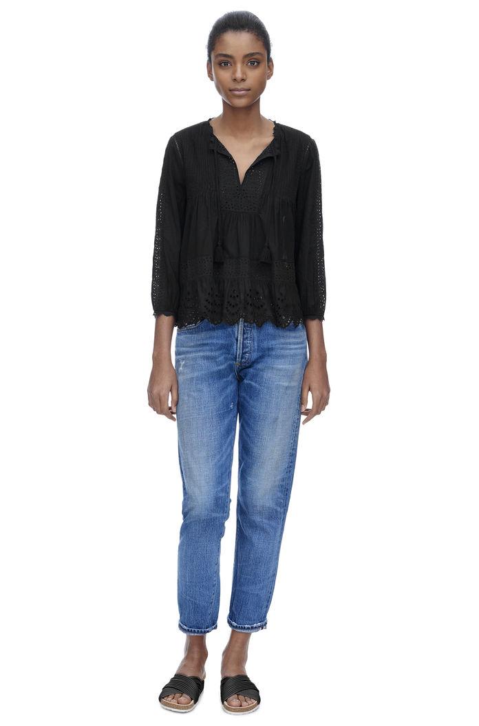 Rebecca Taylor Rebecca Taylor Long Sleeve Voile Lace Top 4 Black
