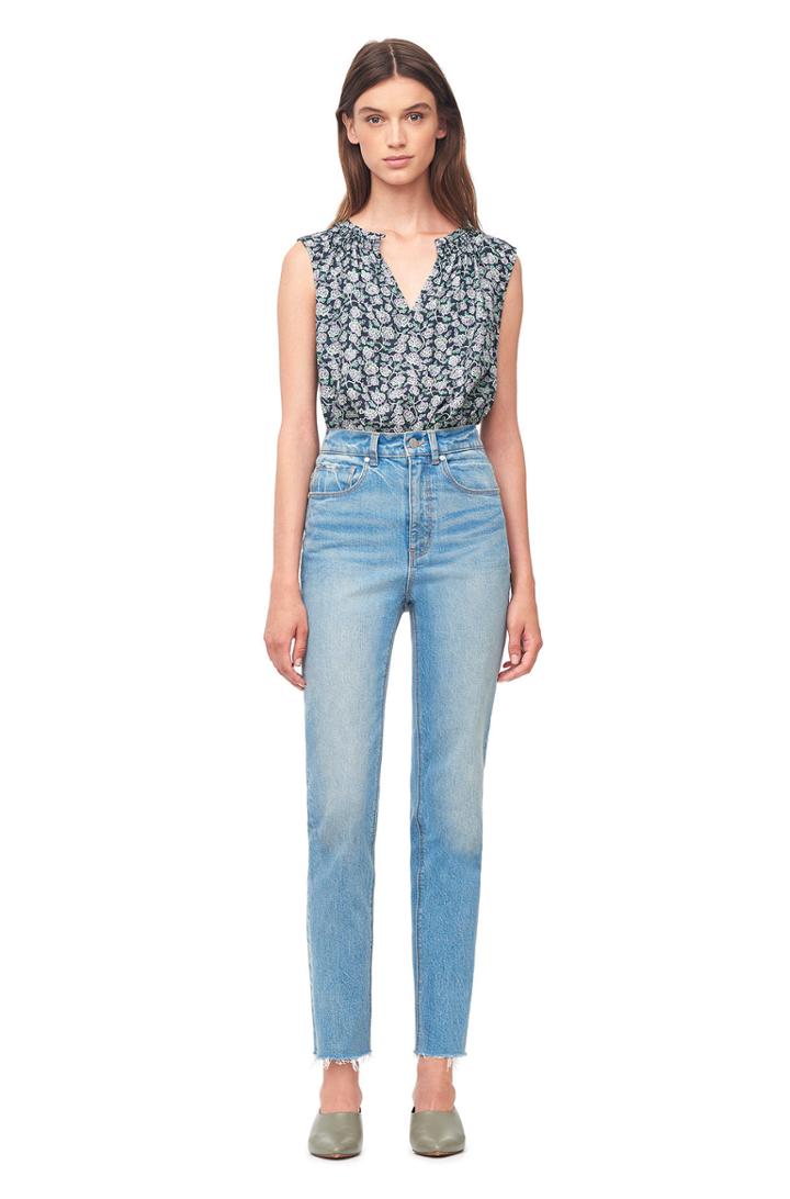 Rebecca Taylor Capucine Floral Hammered Silk Top
