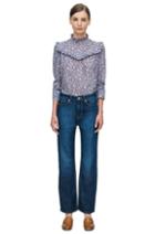 Rebecca Taylor La Vie Long Sleeve Printed Voile Top L Chrysanthemum Floral