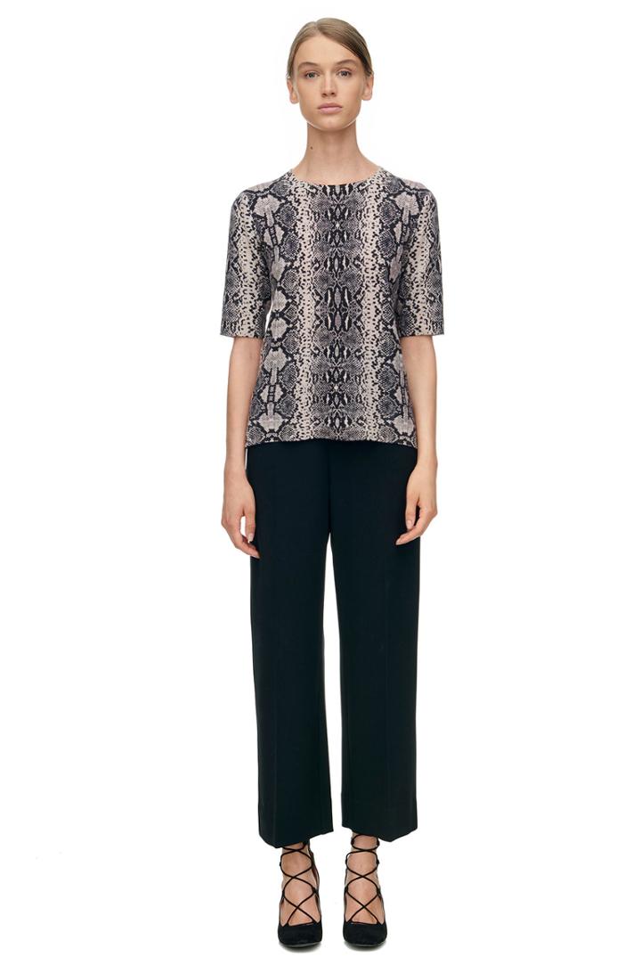 Rebecca Taylor Short Sleeve Snake Print Pullover