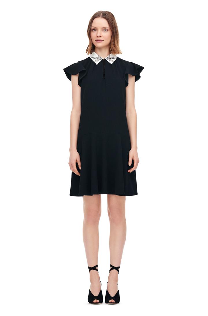 Rebecca Taylor Rebecca Taylor Bird Embellished Crepe Dress