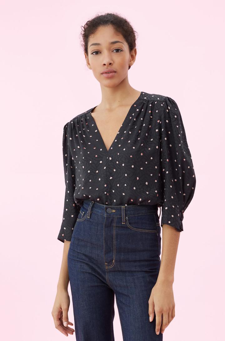 Rebecca Taylor Rebecca Taylor Painted Dot Jacquard Top