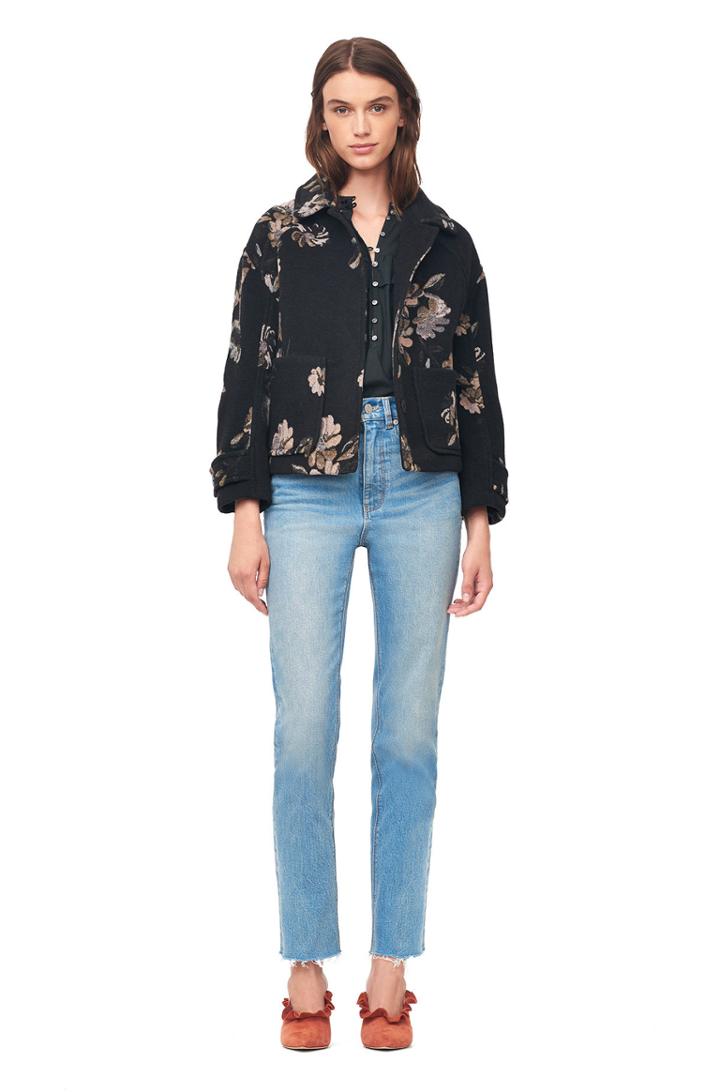 Rebecca Taylor Rebecca Taylor Floral Jacquard Car Coat