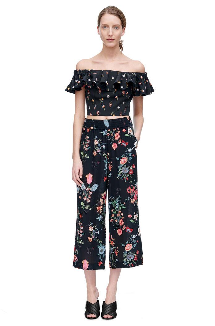 Rebecca Taylor Rebecca Taylor Off The Shoulder Meadow Floral Top 8 Black Combo