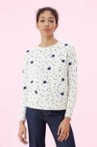 Rebecca Taylor La Vie Embroidered Dot Print Pullover