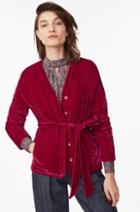 Rebecca Taylor Rebecca Taylor Quilted Velvet Coat Cranberry, Size X-small